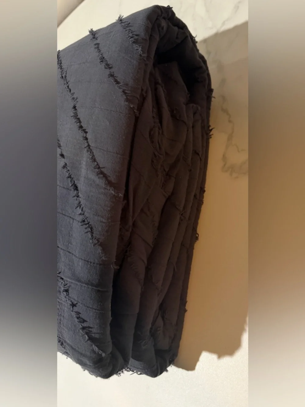 UO Home Black Duvet Cover Textured 100%Cotton